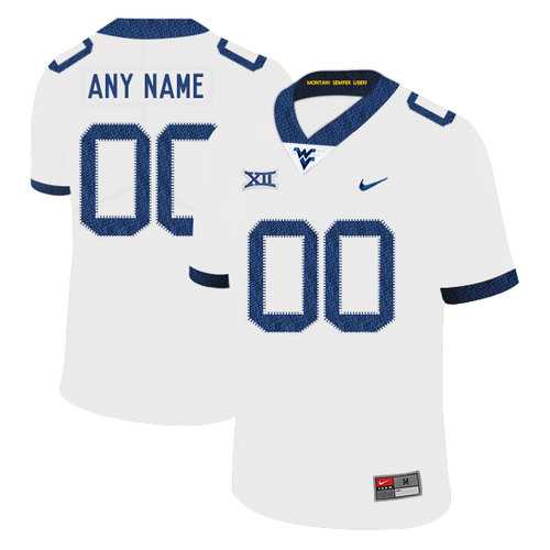 Men%27s West Virginia Mountaineers Customized White College Football Jersey